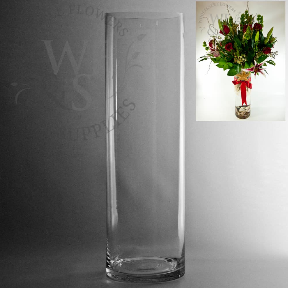 20" x 6" Glass Cylinder Vase