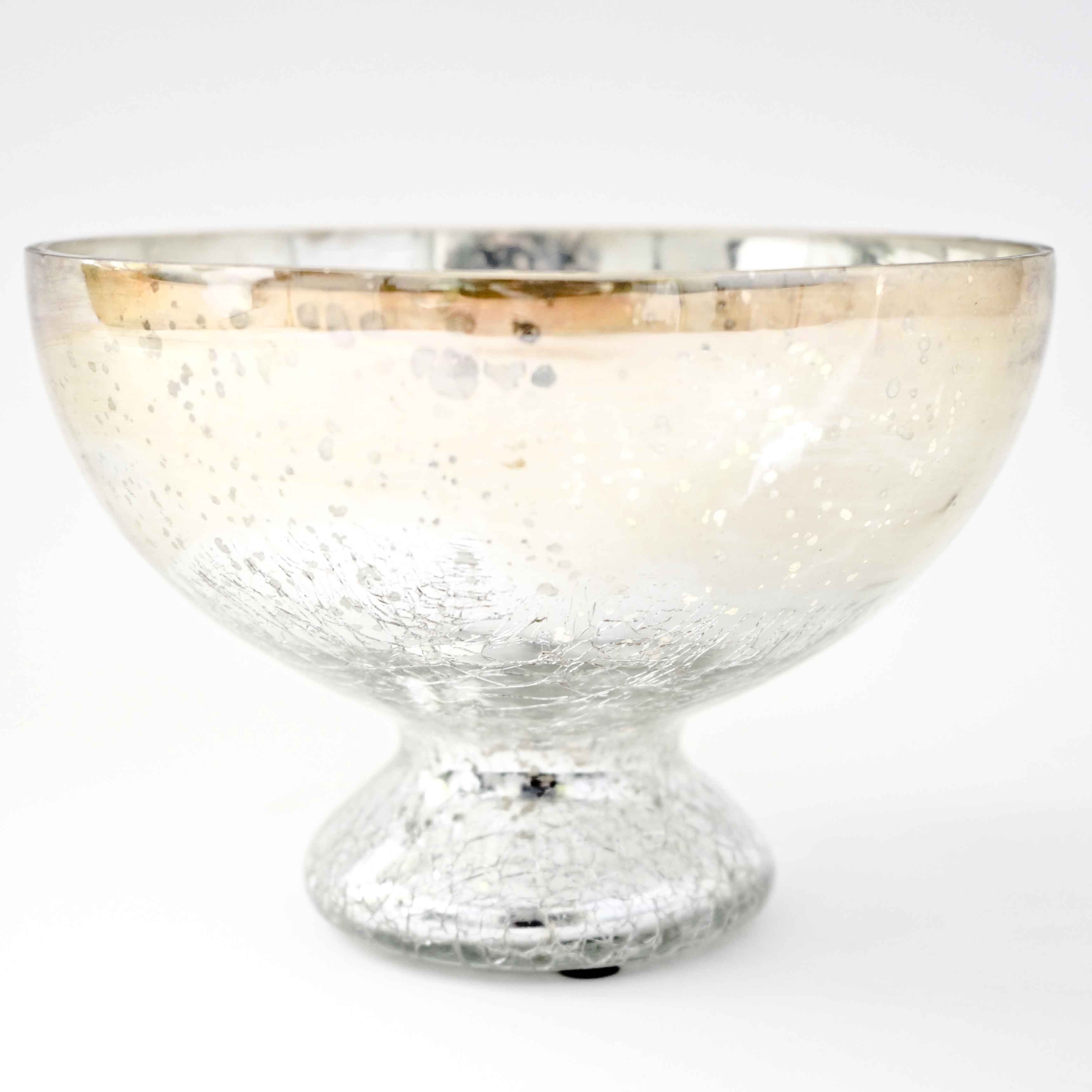 Glass Bowl - Crackle Mercury Effect Champagne