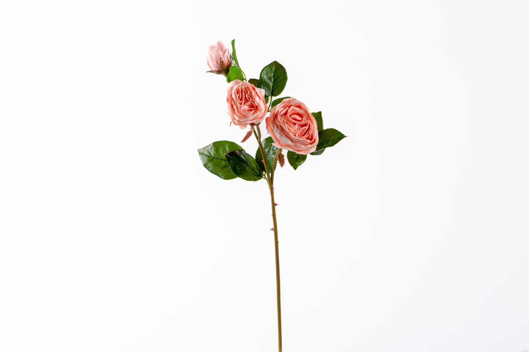 21" Light Coral Cabbage Rose Spray