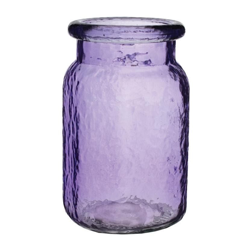 6 1/2" Hammered Mason Jar Purple