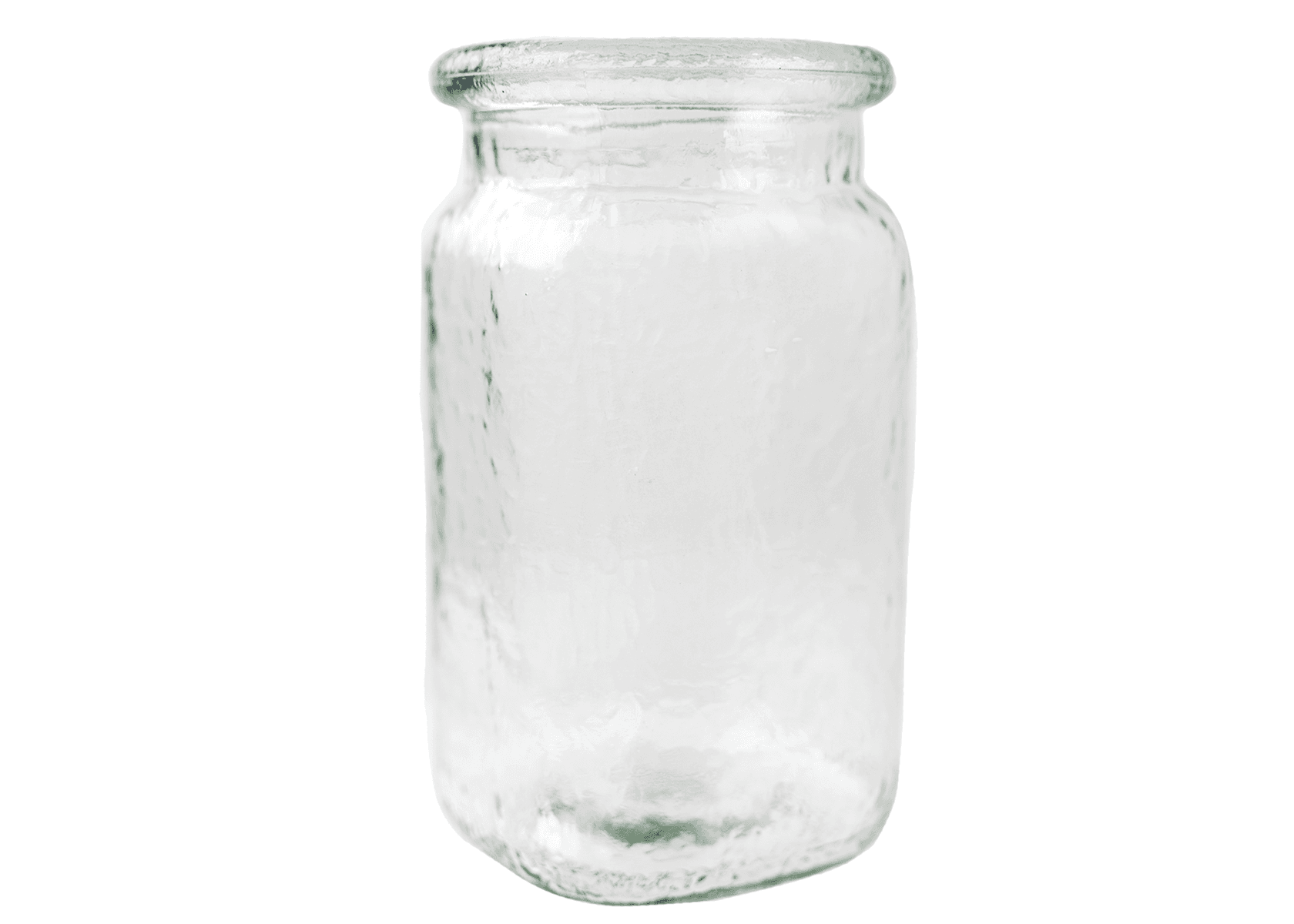 5 1/2" Hammered Mason Jar Clear