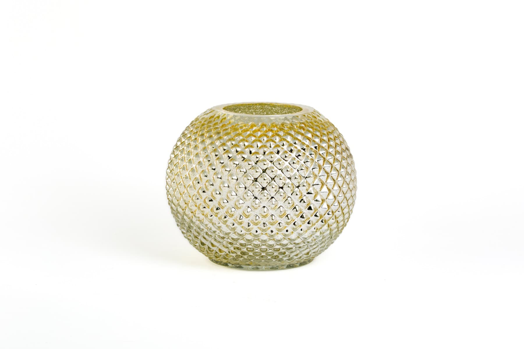 6.5" Champagne Gold Hobnail Glass Bubble Bowl