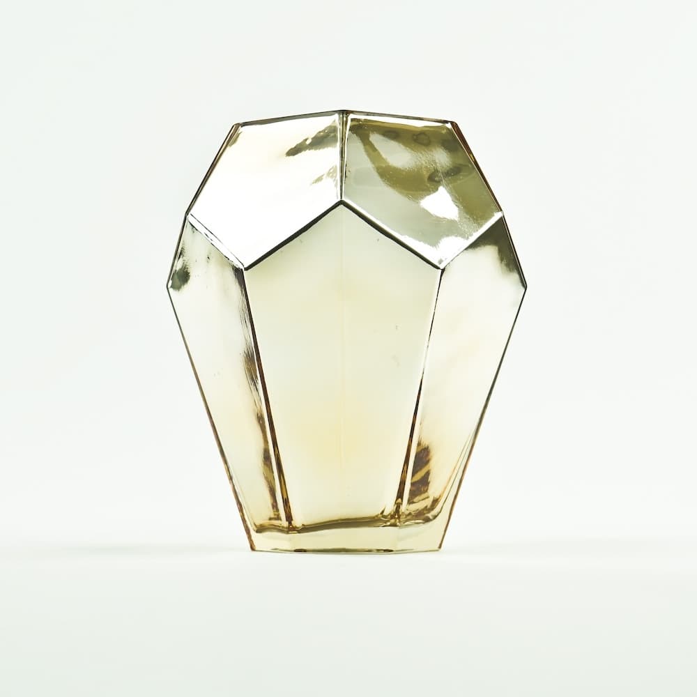 8" Gold Faceted Glass Vase