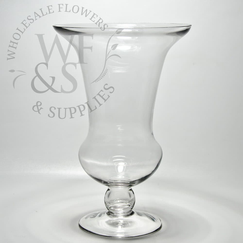 Glass Hurricane Chalice Tall Vase