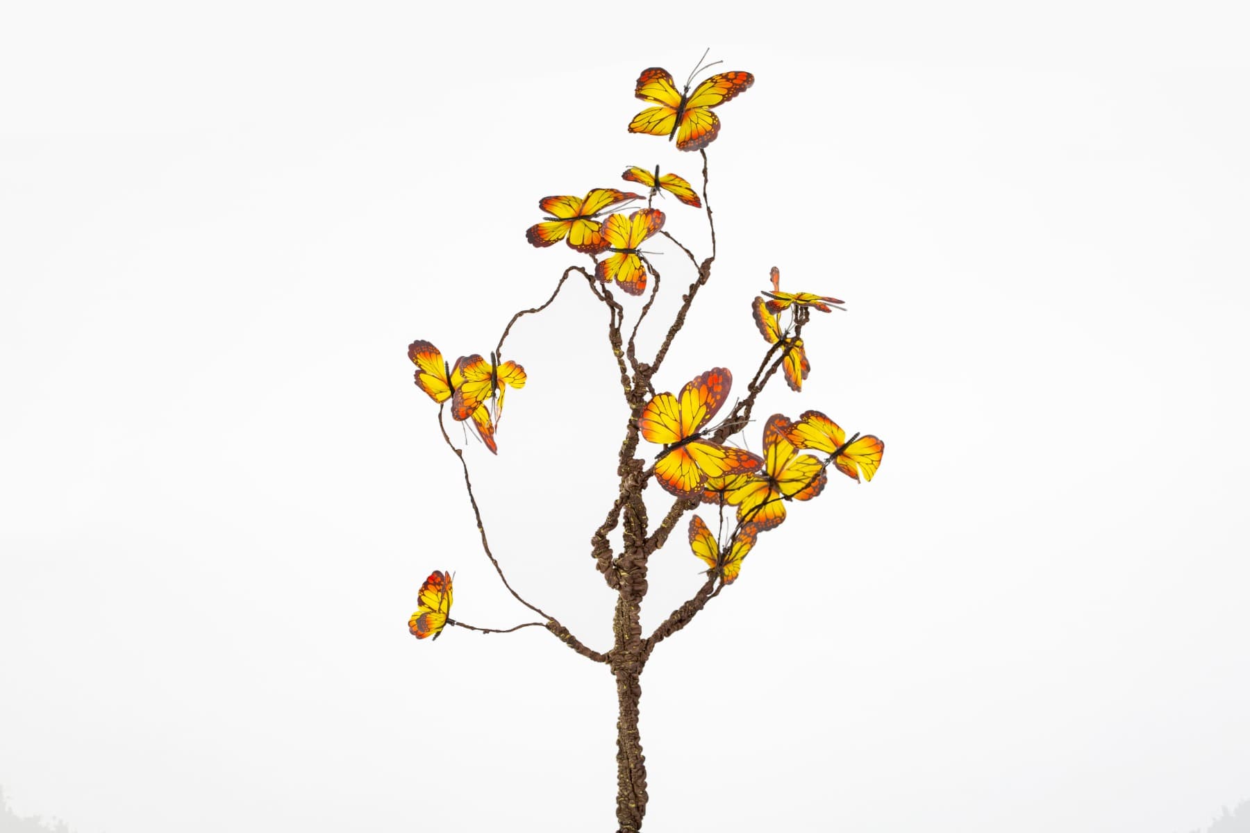 23" Yellow Butterfly Branch Pick