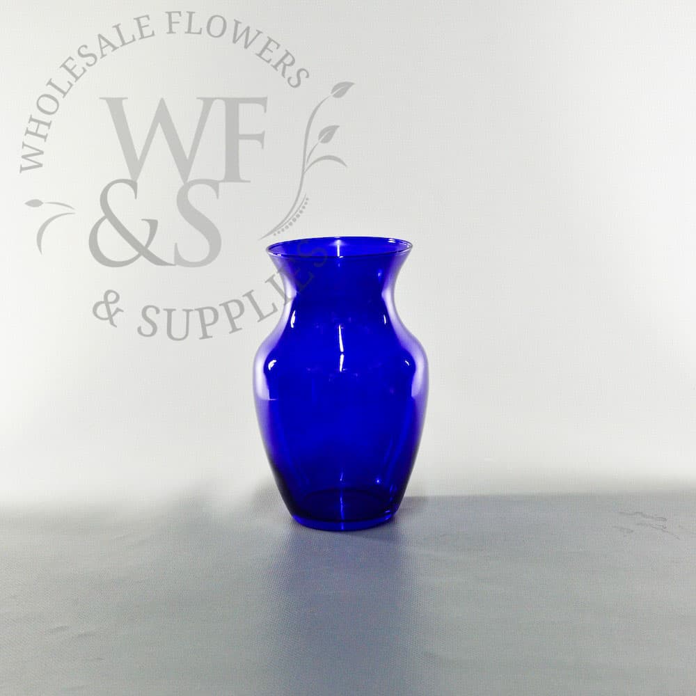 8" Cobalt Blue Glass Rose Vase