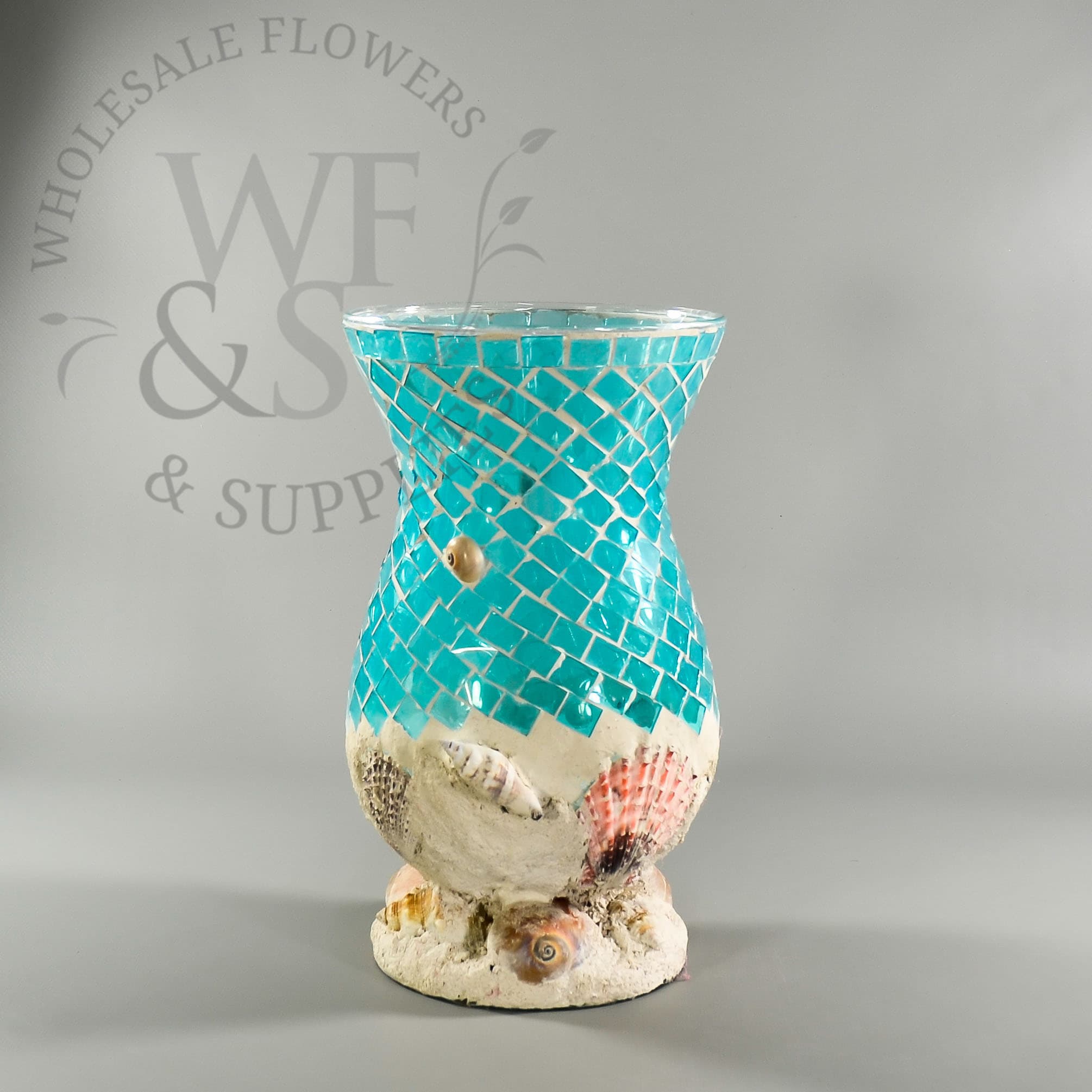 10.5" Aquamarine Mosaic Vase