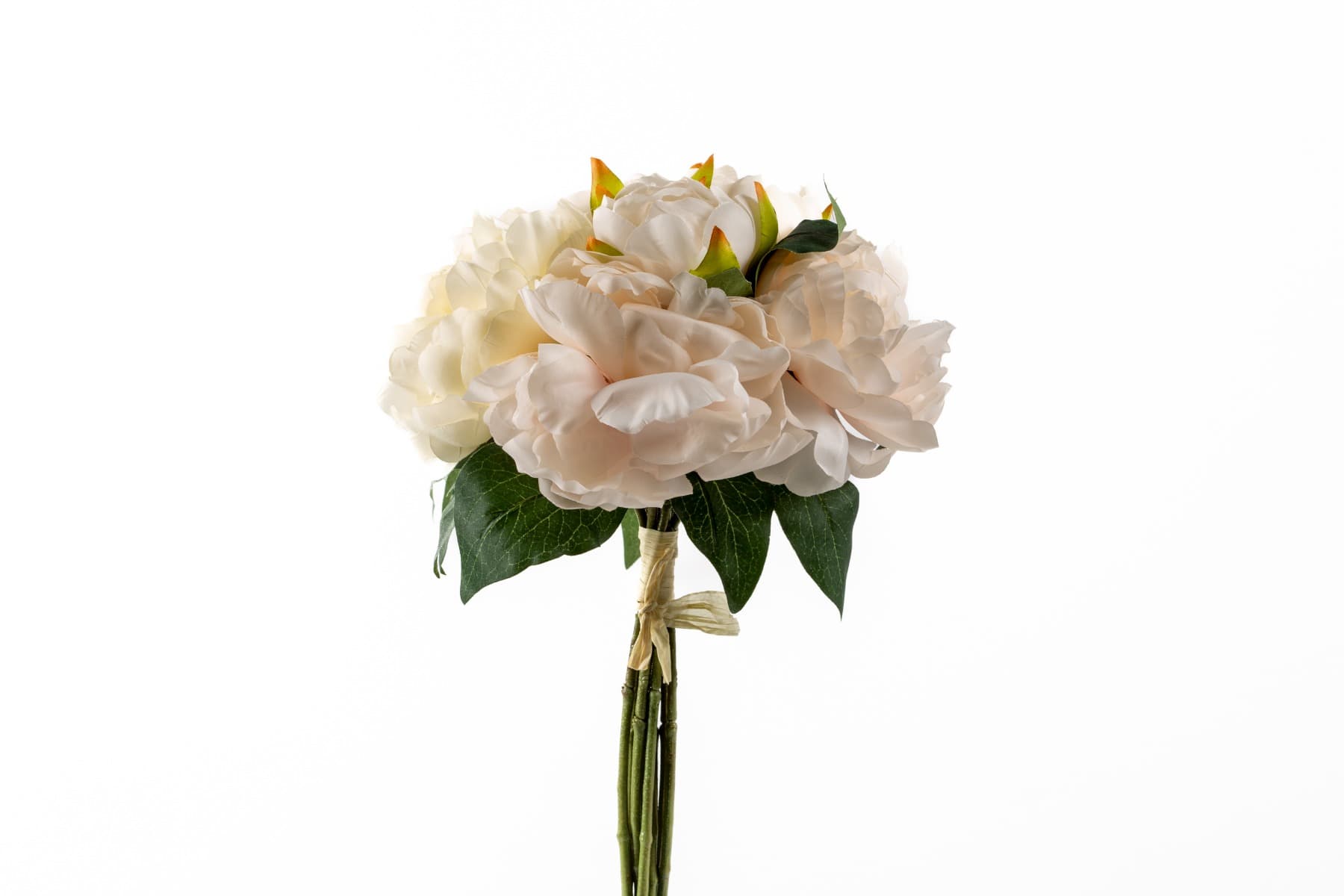 14" Soft White & Pink Peony Bouquet