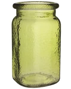 6 1/2" Hammered Mason Jar Green