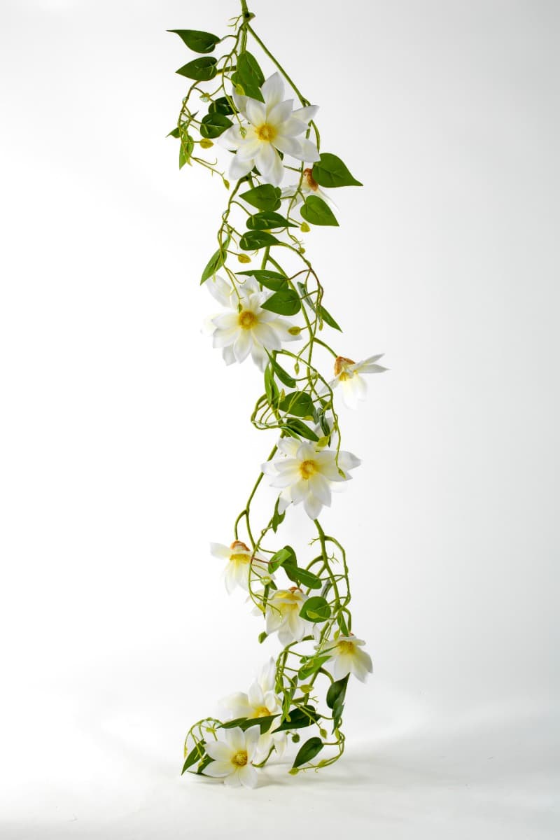 45" White & Yellow Magnolia Garland