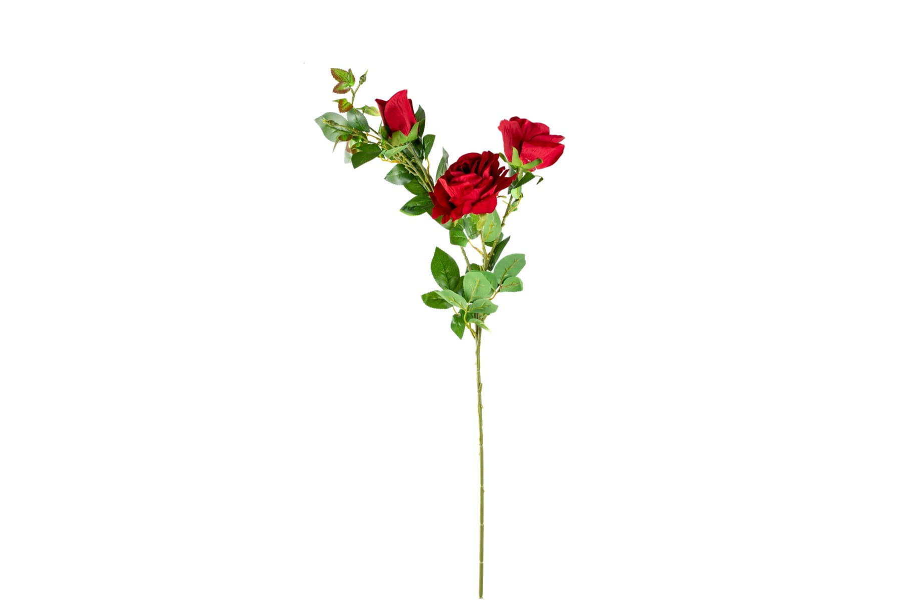 40" Velvet Deep Red Rose Stem