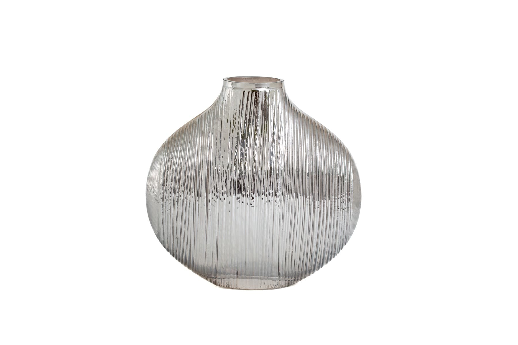 9.5" Silver Contemporary Glass Vase