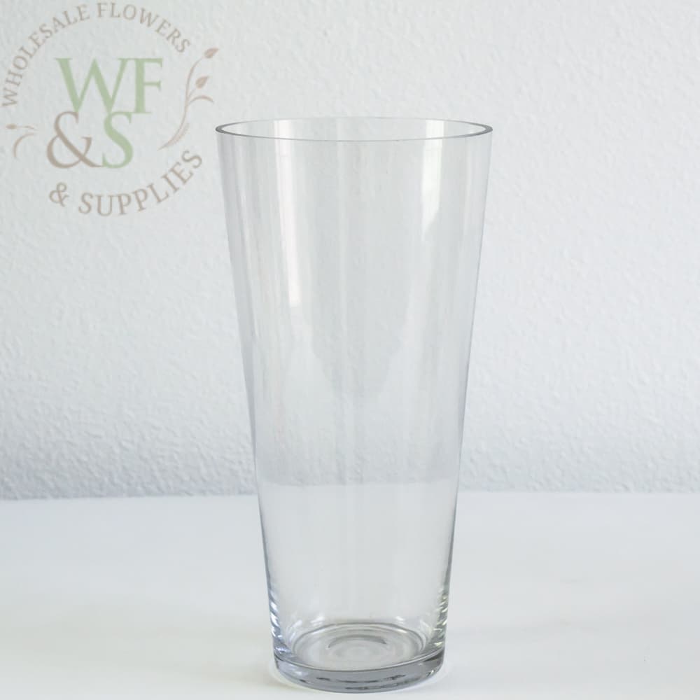 Tapered Cylinder Glass Vase 11.8" Tall