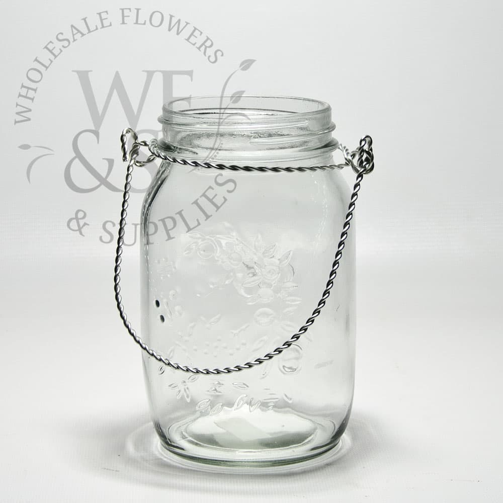 Mason Jars with Wire Handle - View 1