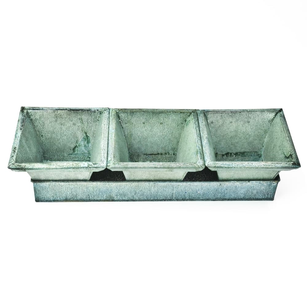 Green Copper Metal Planter Set - View 1
