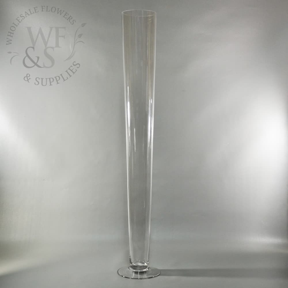 32" Clear Glass Pilsner Vase