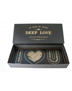 Black and Gold I Love You Floral Gift Box with Fresh Foam - LO