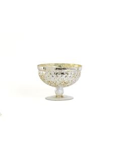 Mercury Glass Plated Pedestal Bowl 