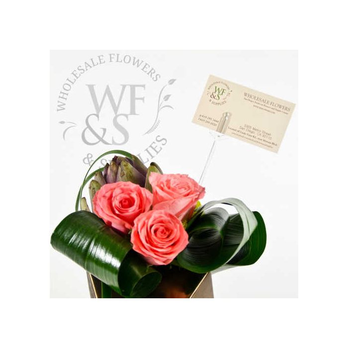 60Pcs Round Floral Picks Flower Card Holder Stick Bouquet Card