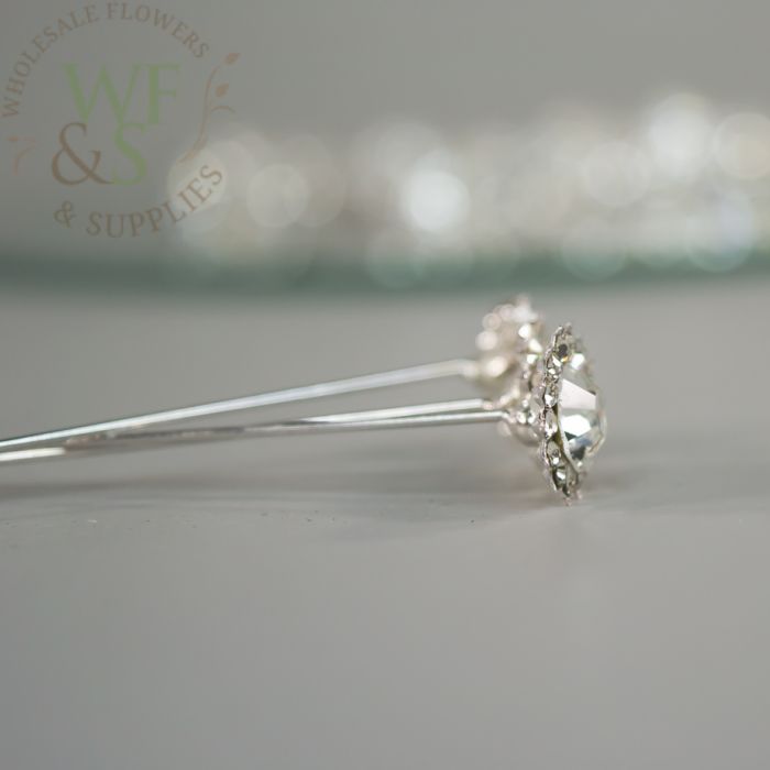 Floral Pins Wedding Bouquet Diamond Pearl Decor 18 pack, Wholesale