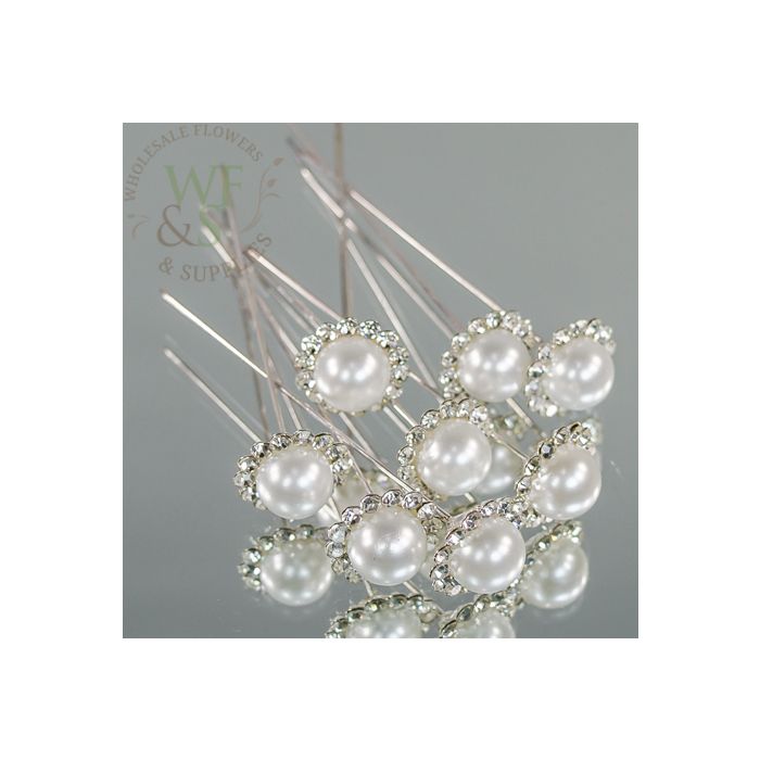 Floral Corsage / Boutonniere Pins 1.5 Pearl White pk/144 