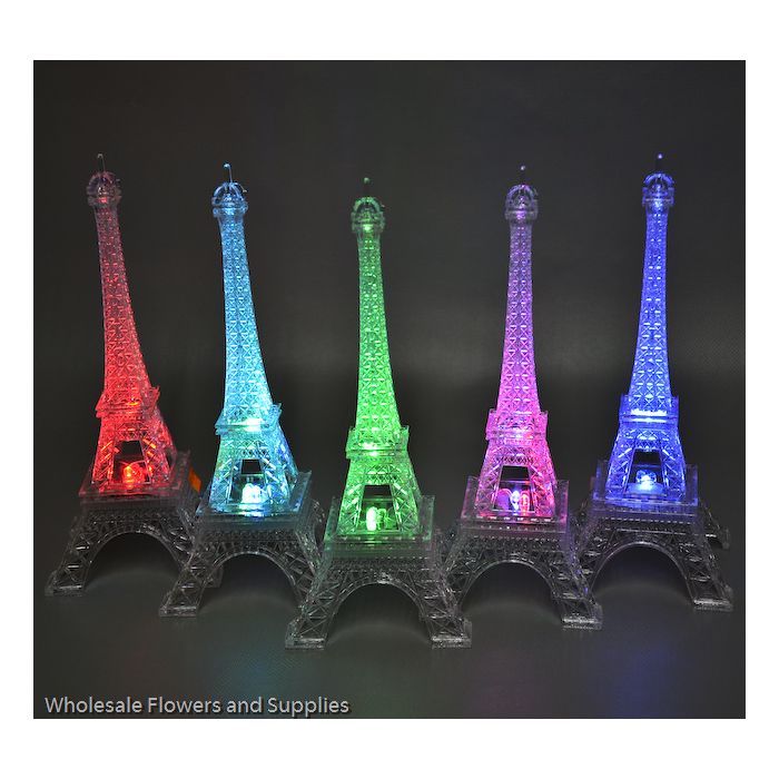 Plastic Eiffel Tower Decor - Color Changing LED
