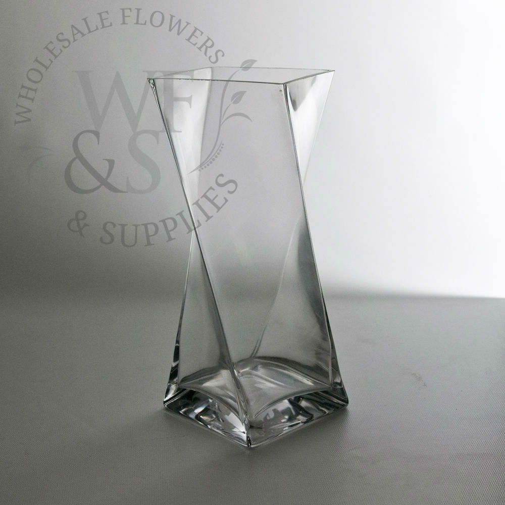 Twisted Square Glass Vase