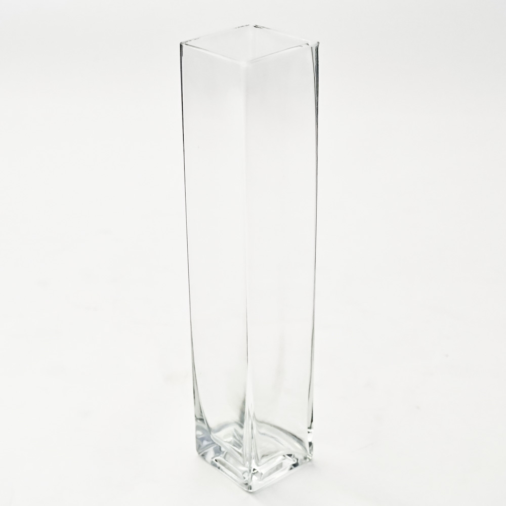 10" Tall Square Glass Bud Vase -1