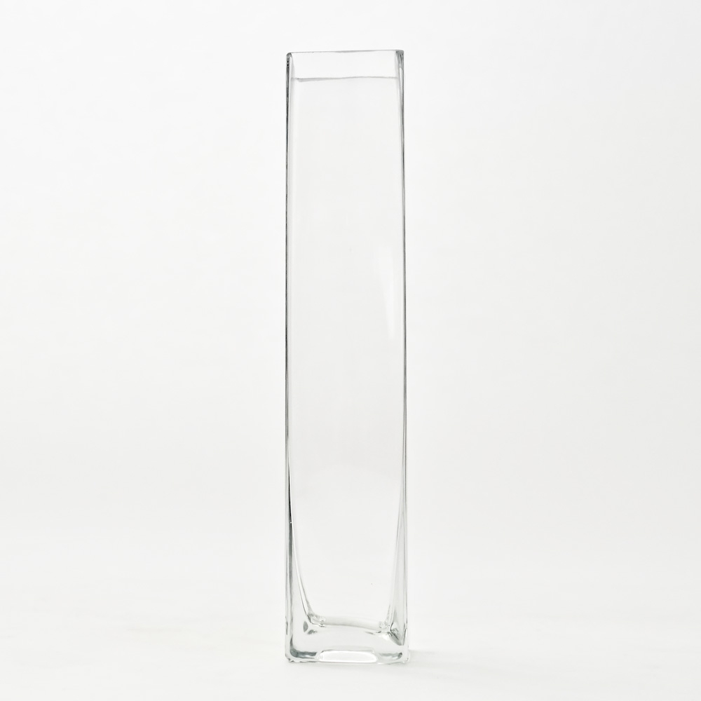 10" Tall Square Glass Bud Vase