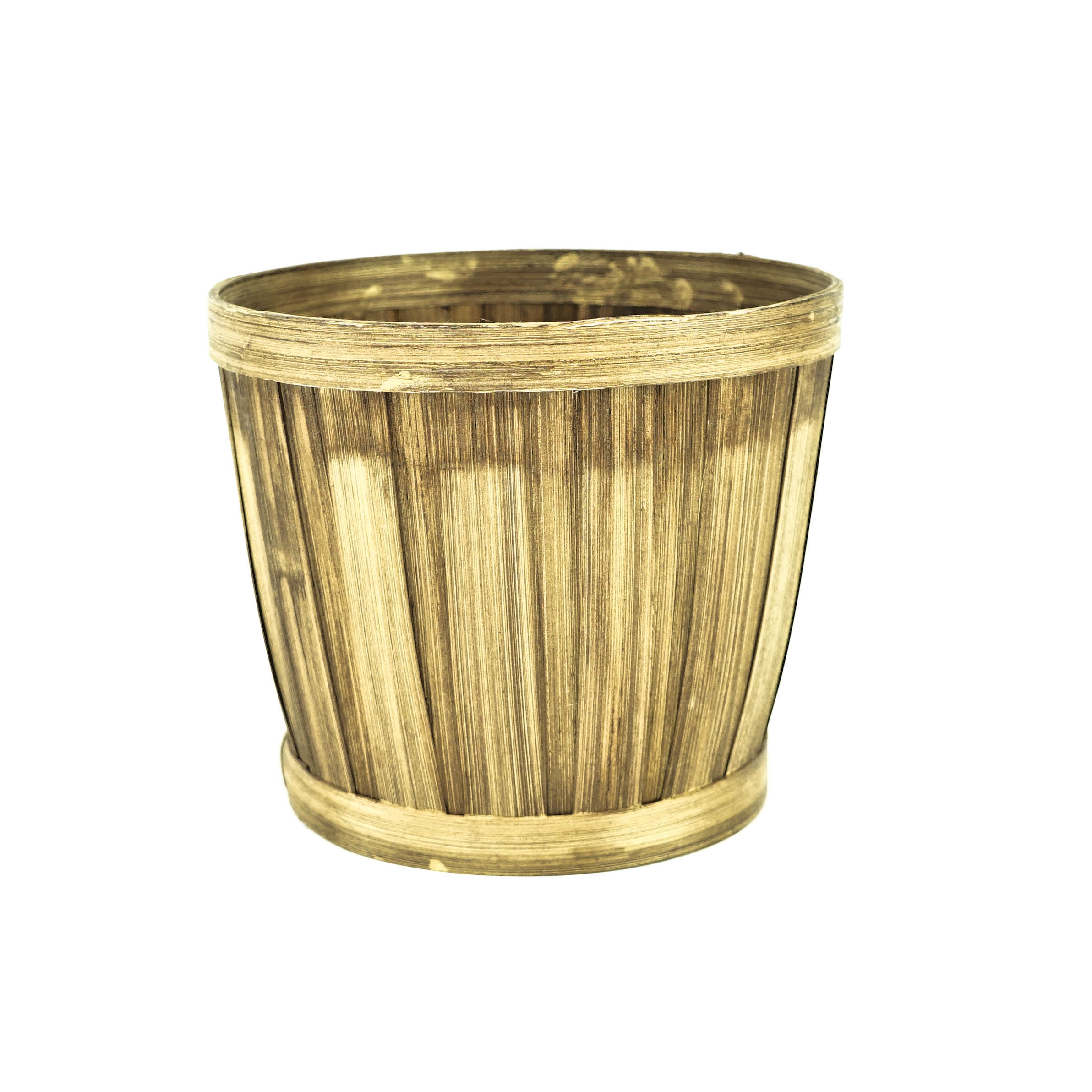 6" Bamboo Basket - Khaki 2