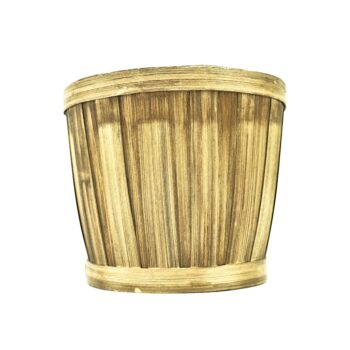 6" Bamboo Basket - Khaki