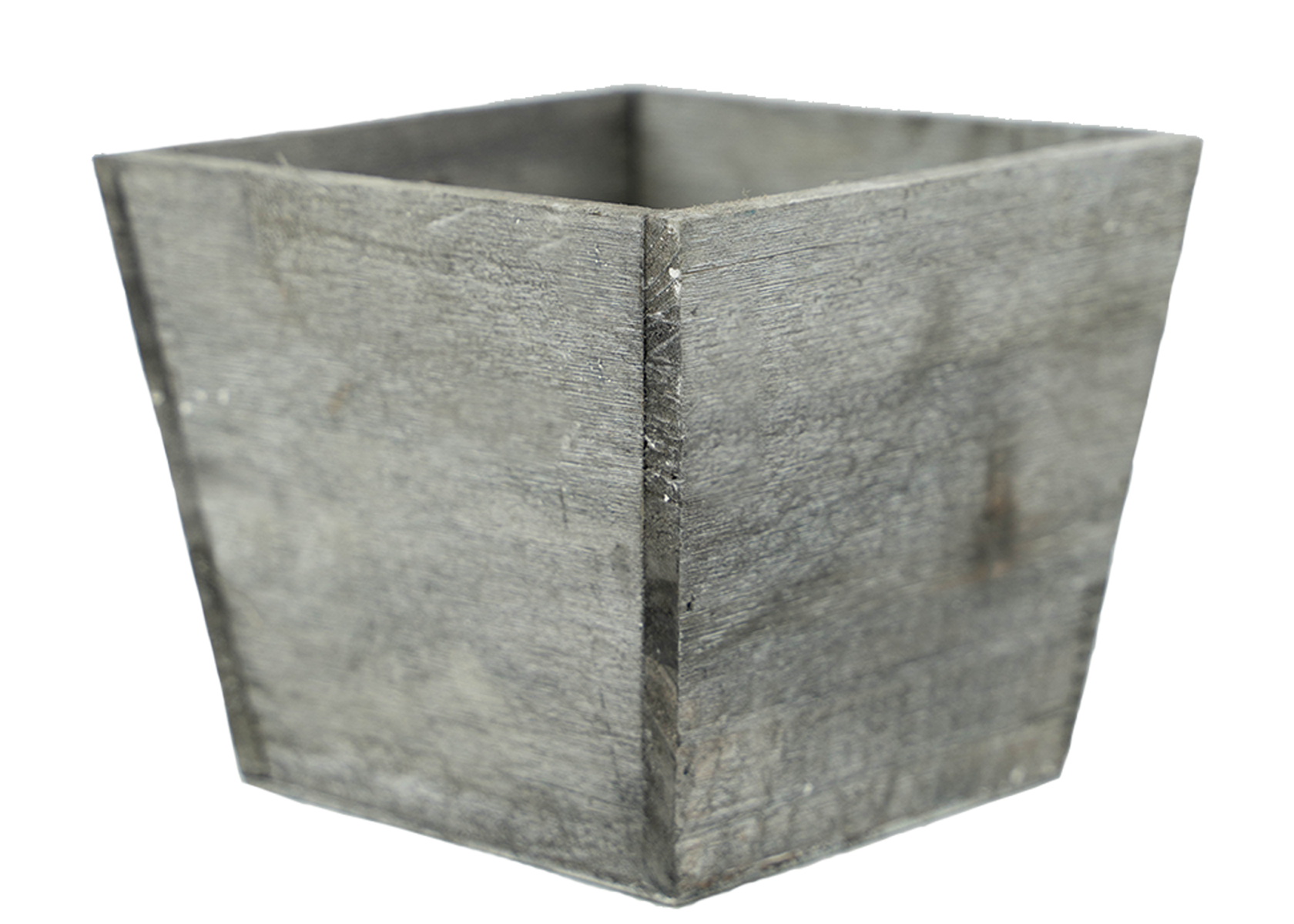 5" Vintage Wood Tapered Planter Box- Gray