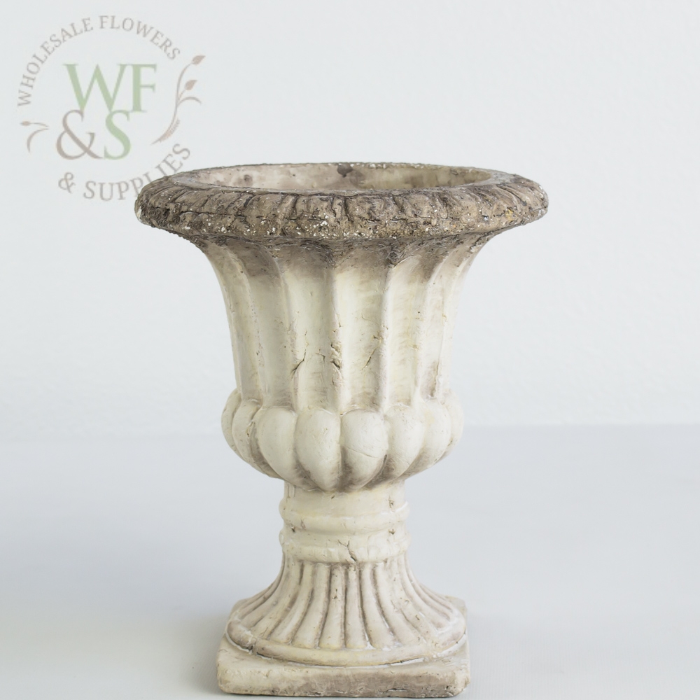 Concrete Pedestal Vase Large 8.5" Tall