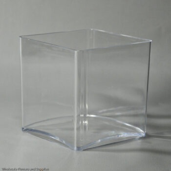 Plastic Cube Vase - Clear