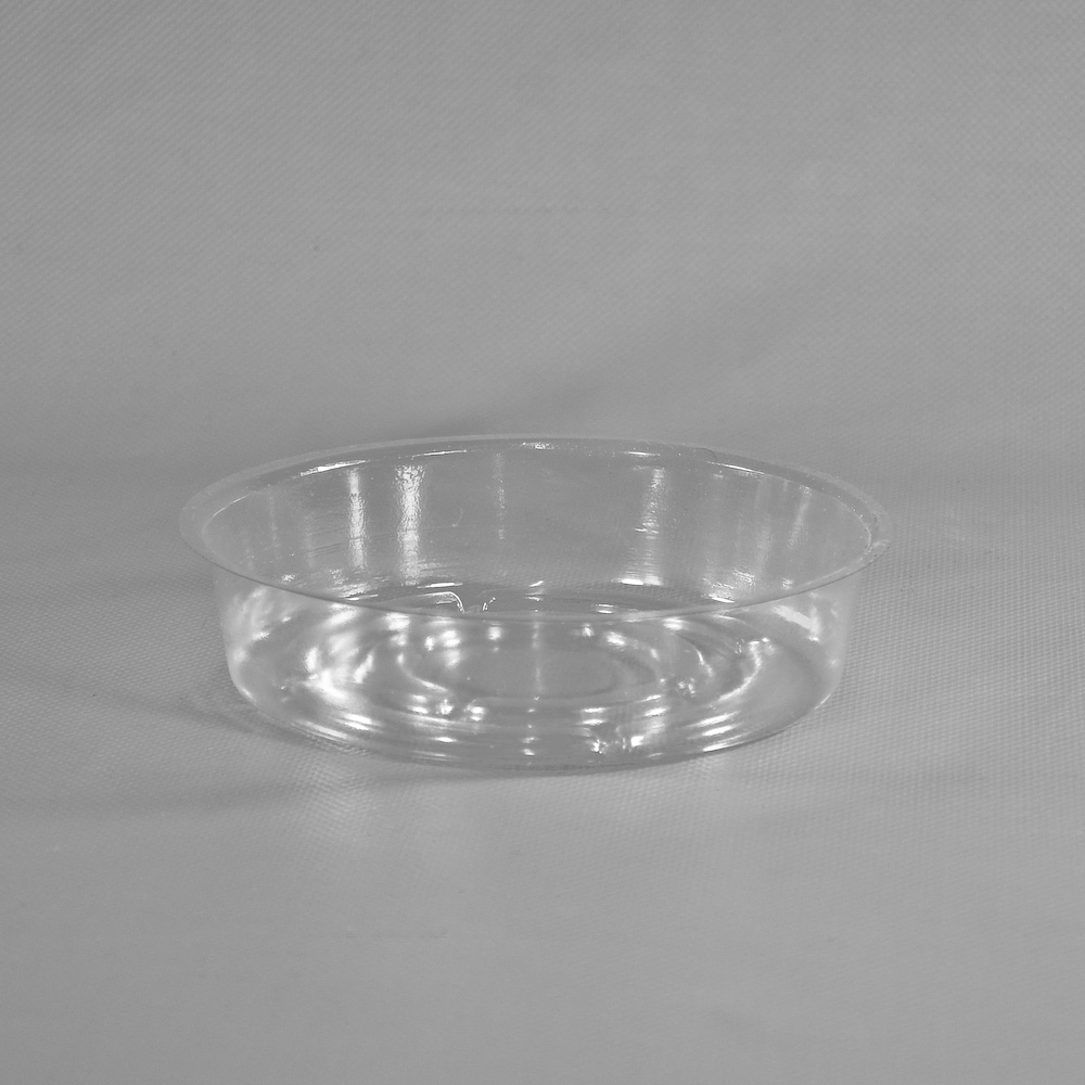 Fifty 6'' Saucers, Clear Plastic Vase Liners