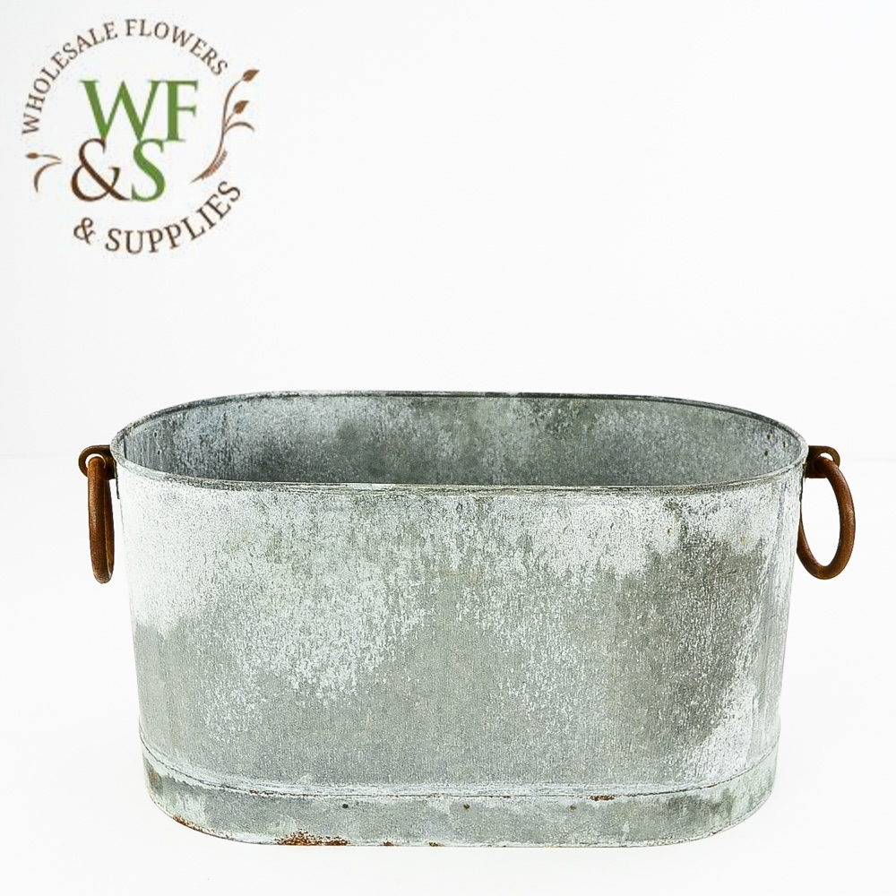 Gray Zinc Oval Wash Bucket Alternate