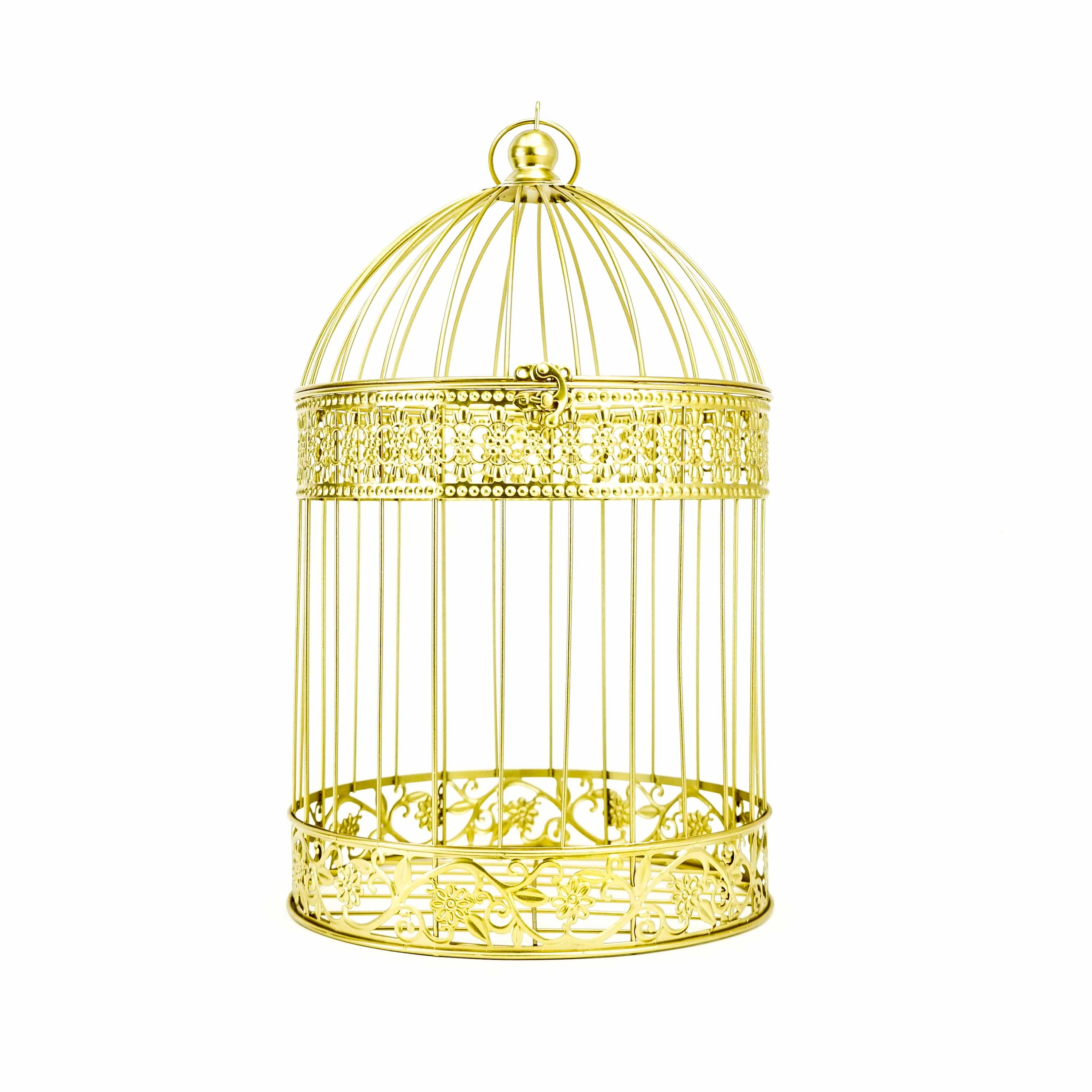 17" Hanging Birdcage - Gold