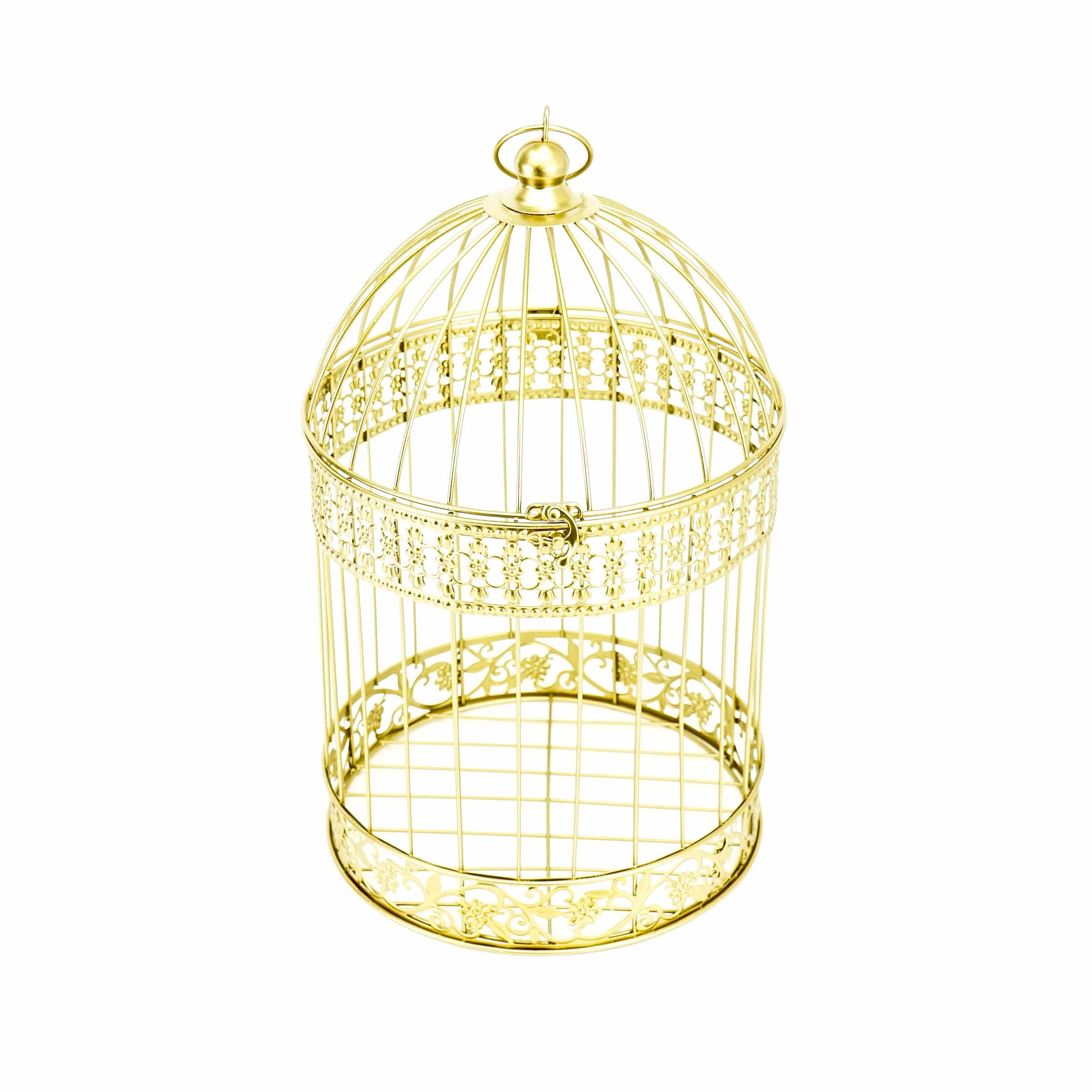 17" Hanging Birdcage - Gold