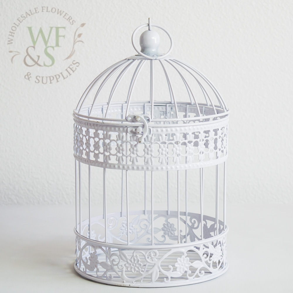 13" Hanging Birdcage - White