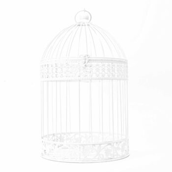 17" Hanging Birdcage - White