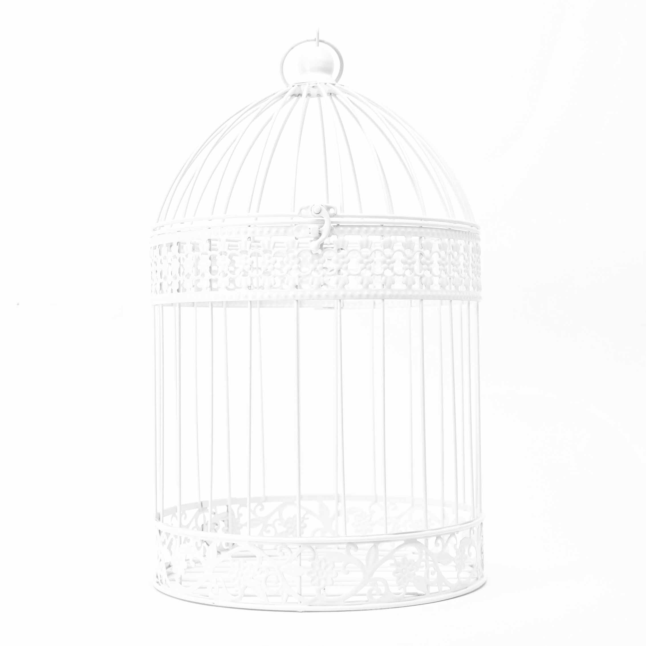 17" Hanging Birdcage - White