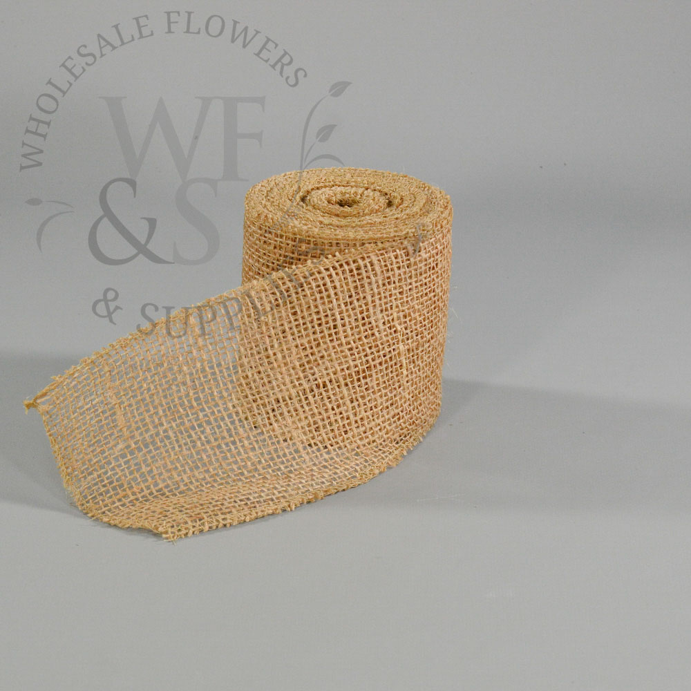 Natural Burlap Ribbon 4" x 10 Yards