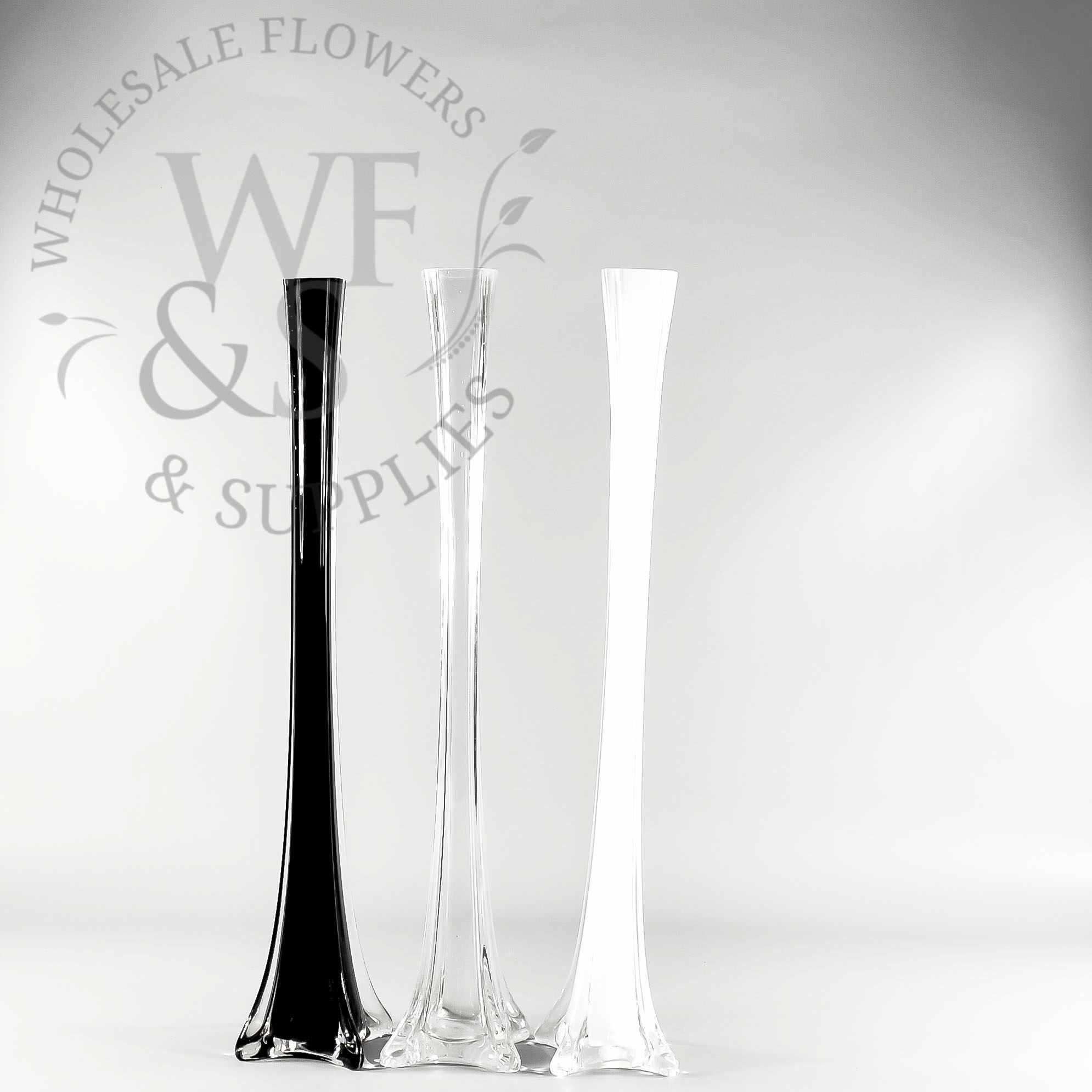 Eiffel Tower Glass Vase in white, black and clear glass