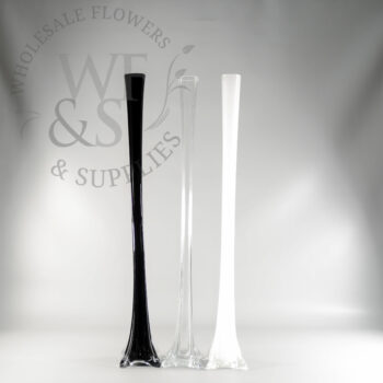 Eiffel Tower Glass Vase 24in black white and clear