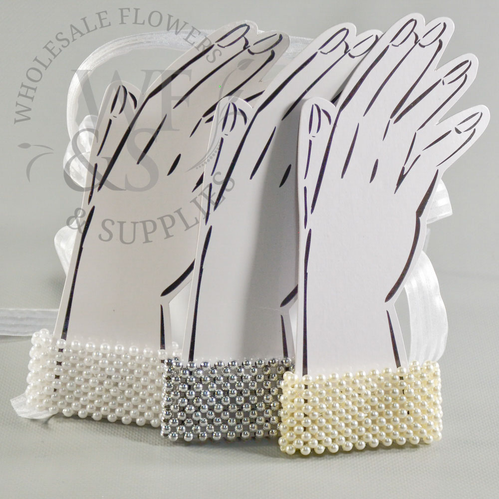 Wrist Corsage Bracelets white, silver, ivory