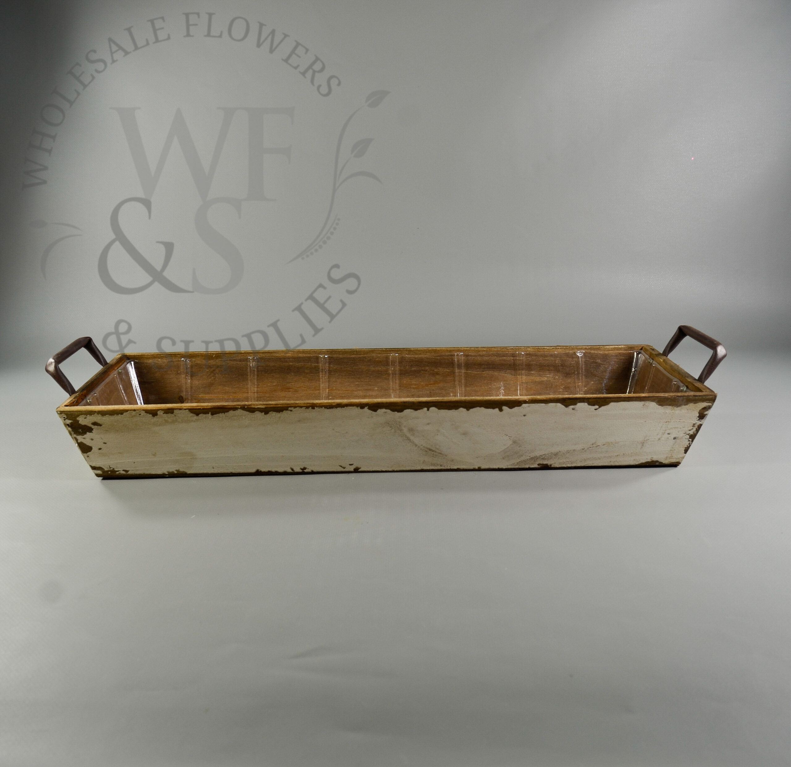 Wooden Tapered Crate White 19"