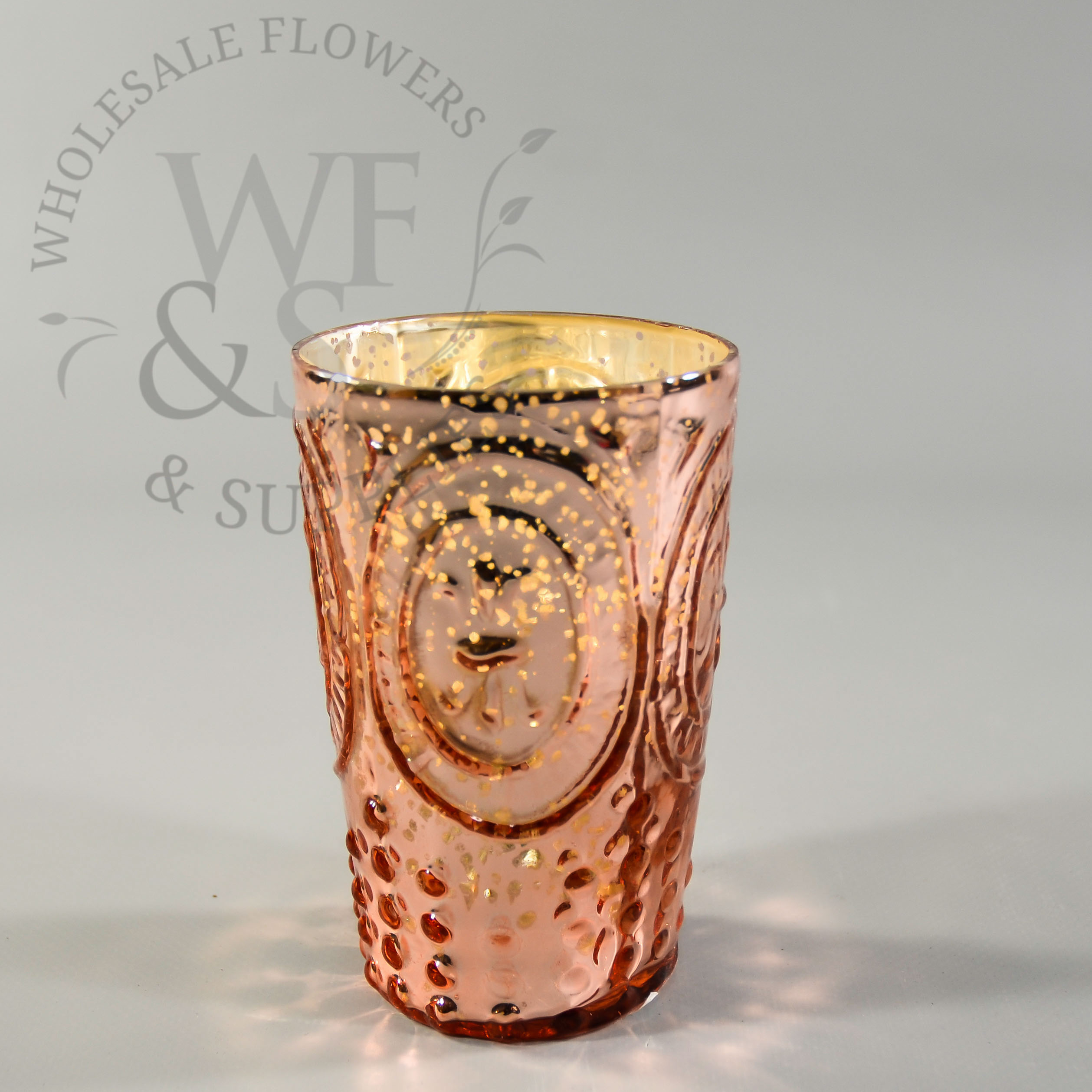 Fleur De Lis Votive Cup Candle Holder Rose Gold