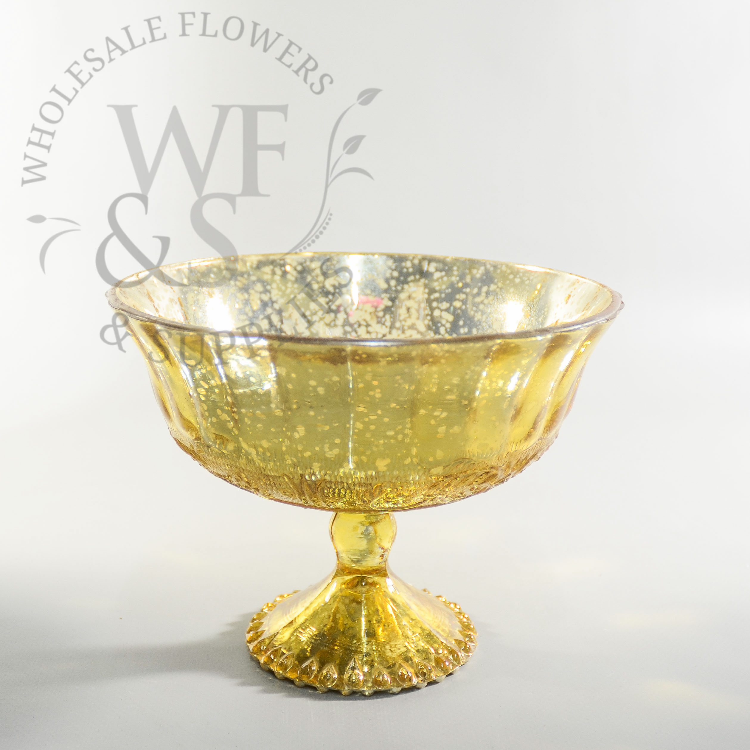 Gold Glass Pedestal Bowl