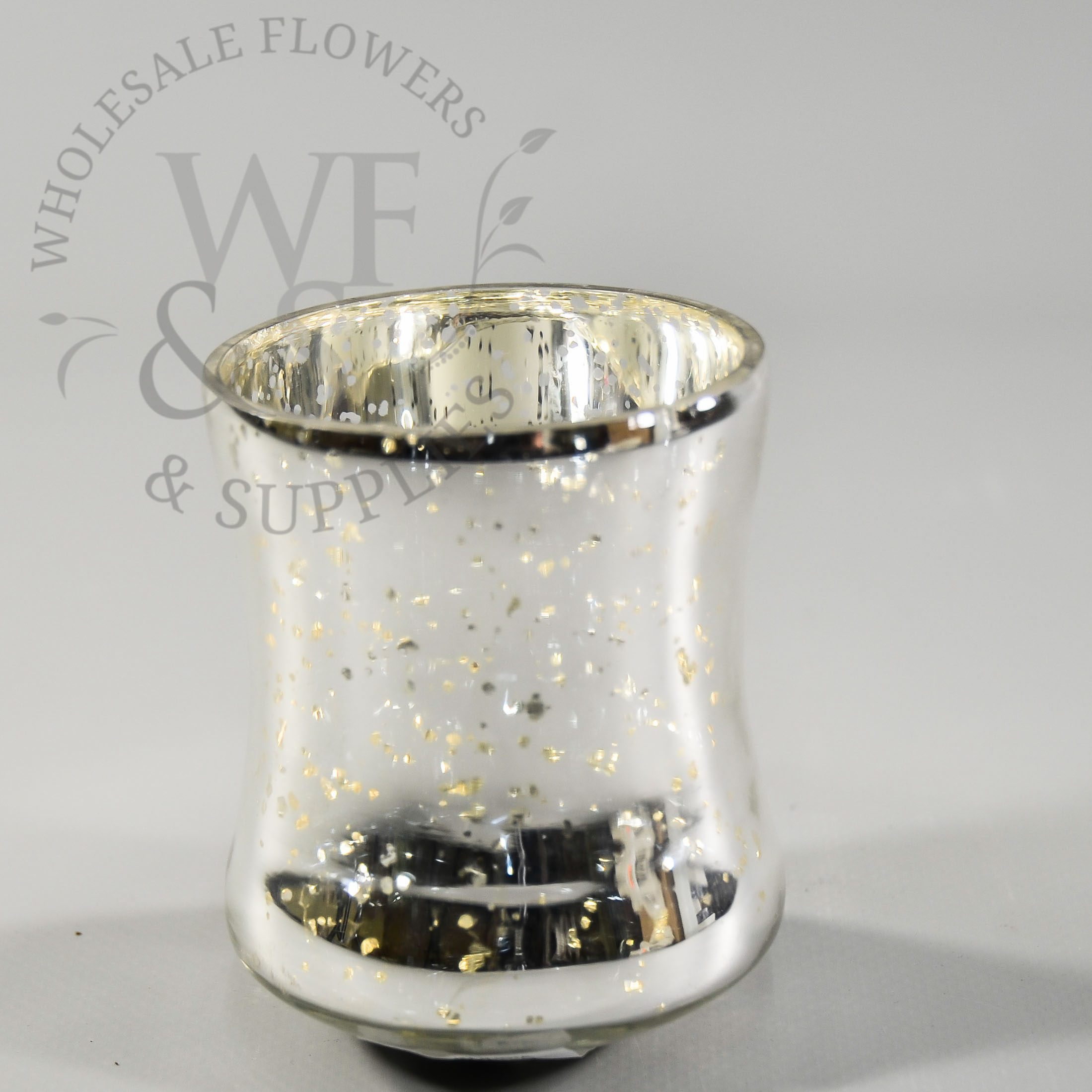 Champagne Silver Mercury Glass Candle Holder, Votive Holder 2