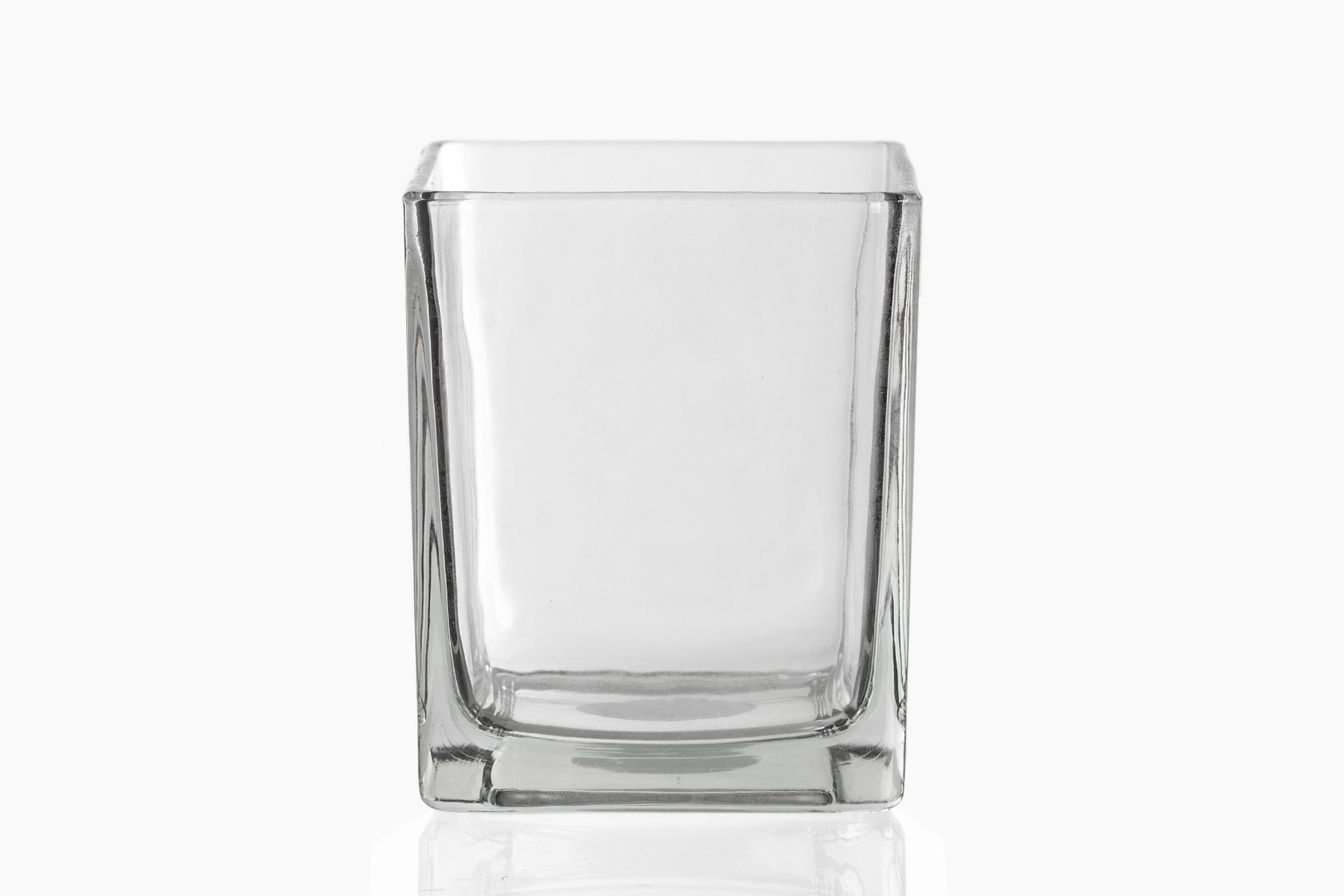 Clear Glass Rectangle Vase 5.5-inches x 3-inches x 4-inches